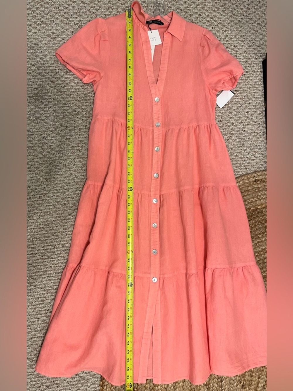 Zara Midi Linen Tiered Dress - Picture 9 of 9